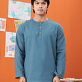 The Arte Men Kurta Top Steel Blue - Umbi