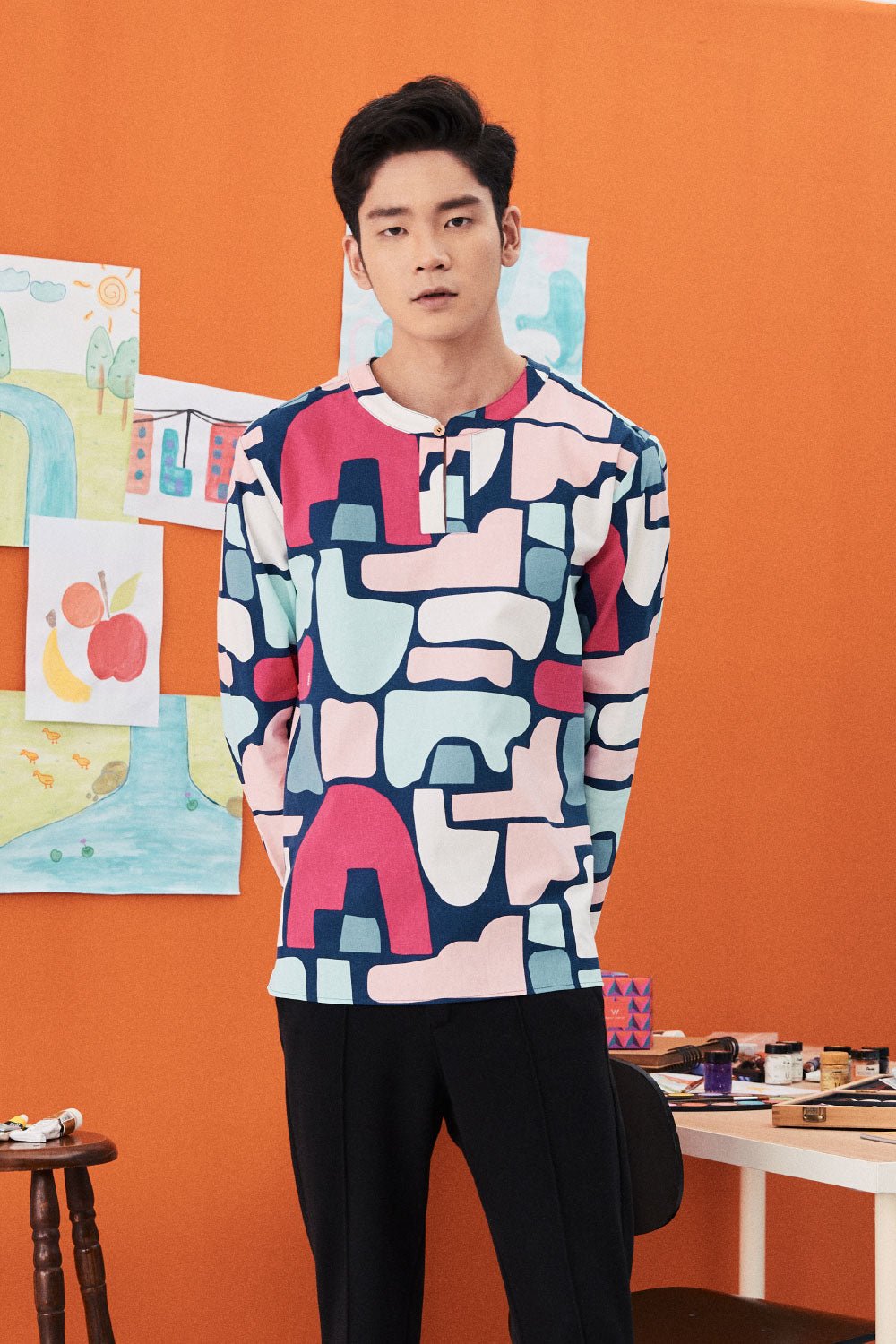 The Arte Men Modern Teluk Belanga Top Picasso Print - Umbi