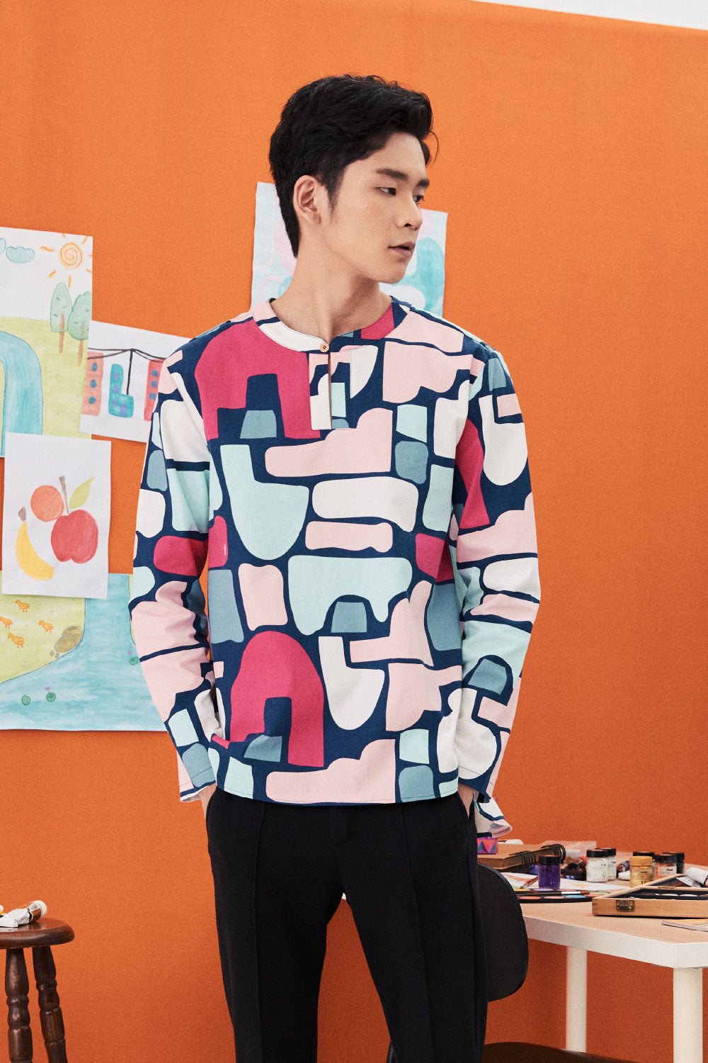 The Arte Men Modern Teluk Belanga Top Picasso Print - Umbi