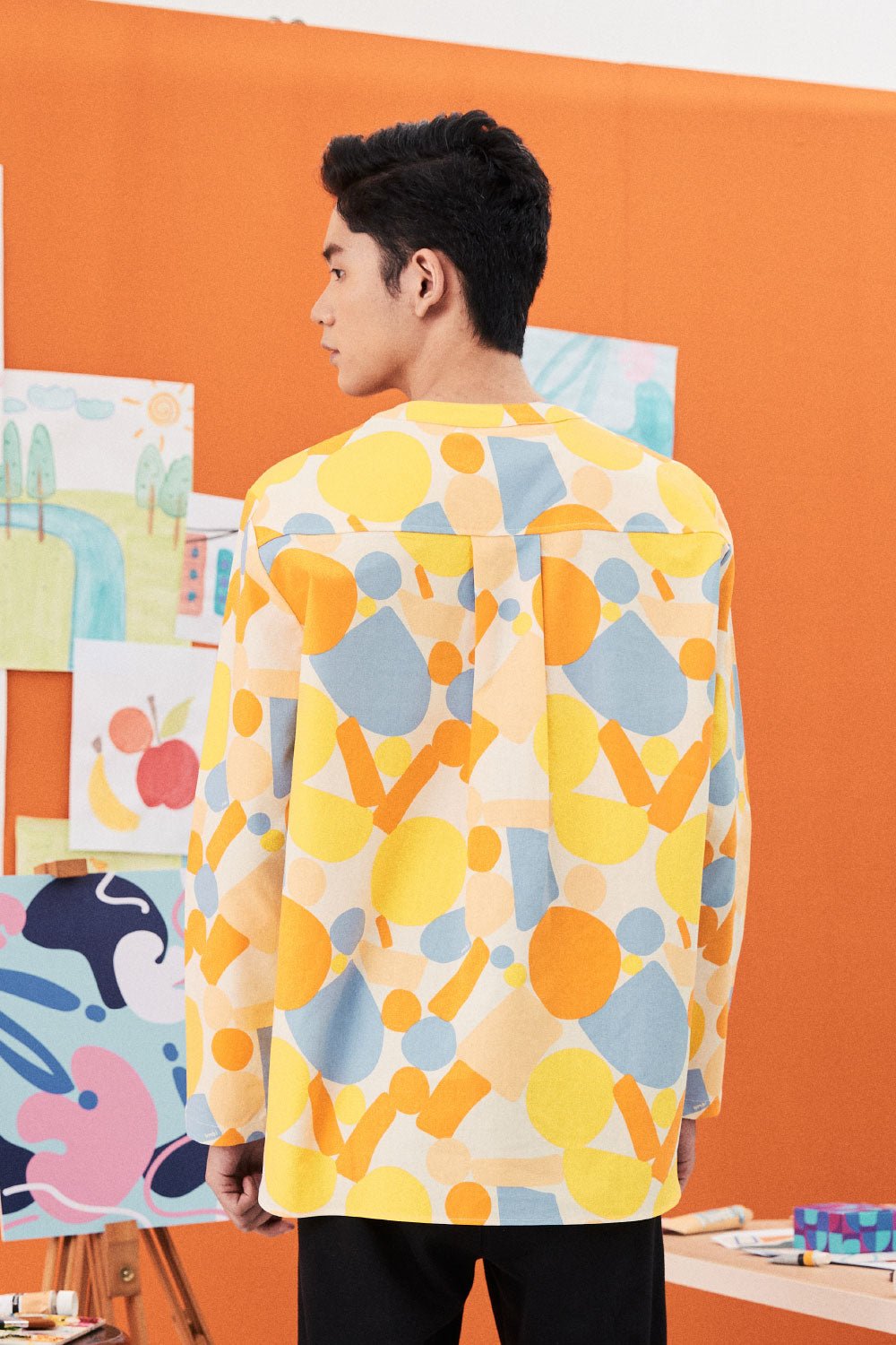 The Arte Men Modern Teluk Belanga Top Starry Print - Umbi
