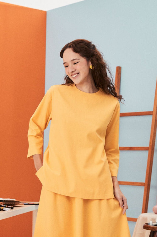 The Arte Women Boxy Blouse Lemon Yellow