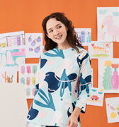 The Arte Women Boxy Blouse Monet Print - Umbi