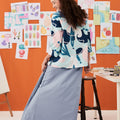 The Arte Women Boxy Blouse Monet Print - Umbi
