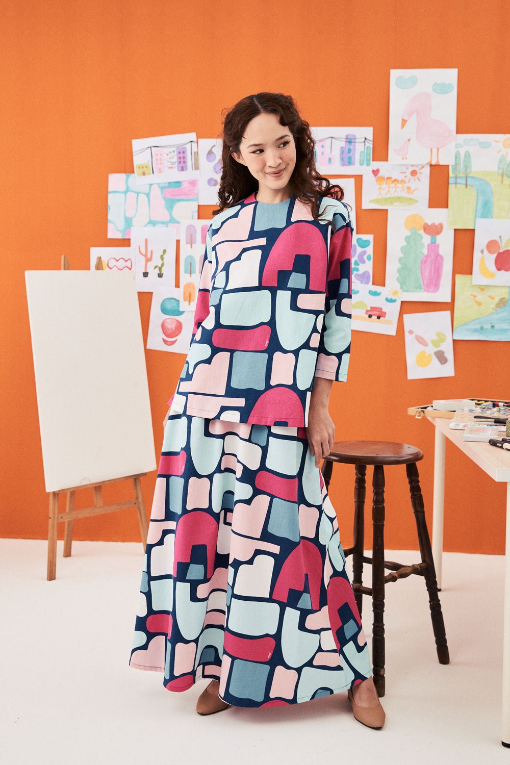 The Arte Women Boxy Blouse Picasso Print - Umbi