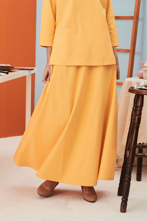 The Arte Women Flare Skirt Lemon Yellow