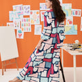 The Arte Women Flare Skirt Picasso Print - Umbi