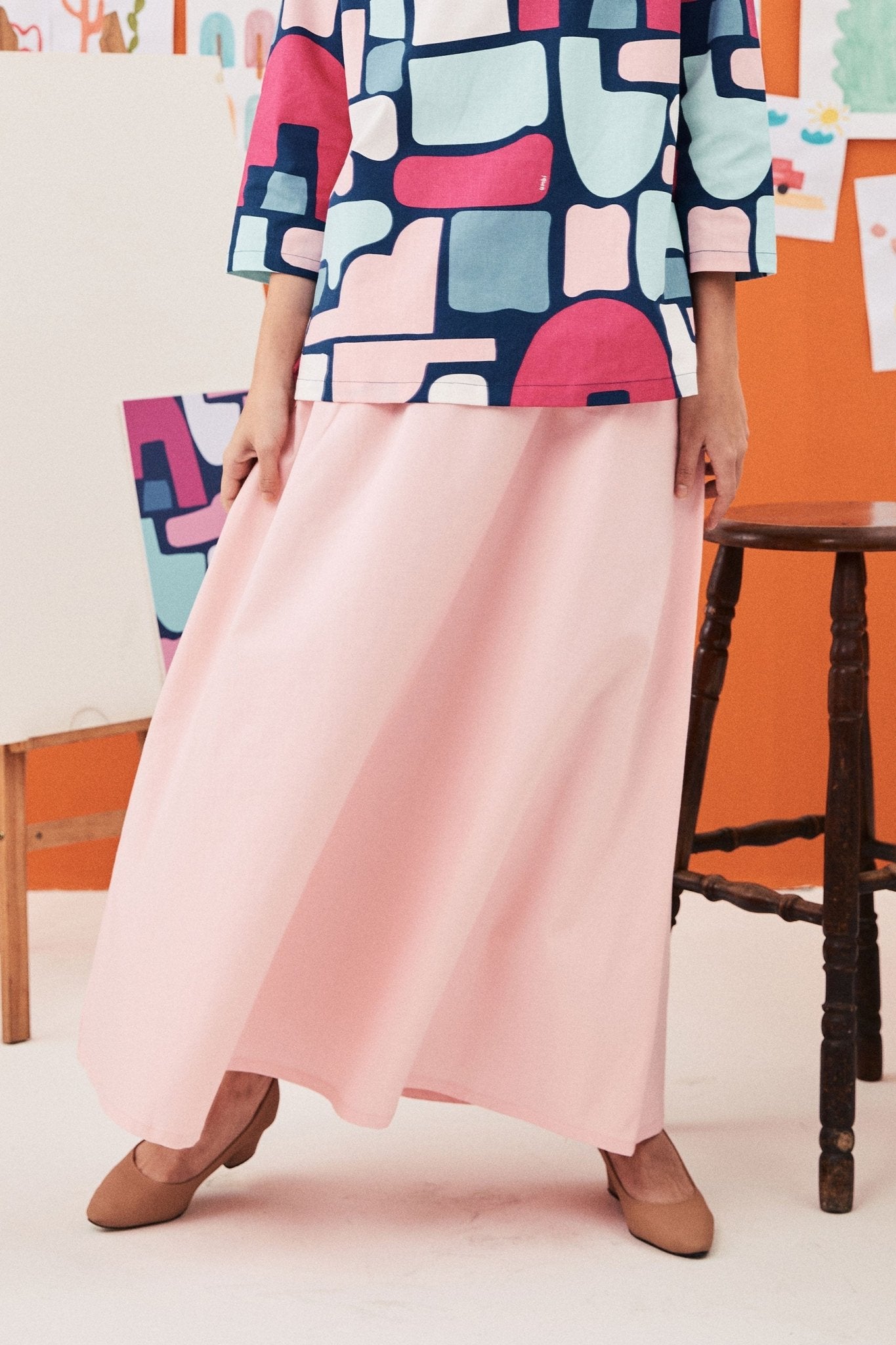 The Arte Women Flare Skirt Soft Pink - Umbi