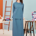 The Arte Women Folded Skirt Steel Blue - Umbi
