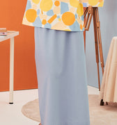 The Arte Women Folded Skirt Stone Blue - Umbi
