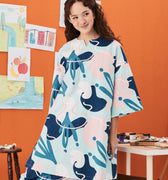 The Arte Women Long Kurung Top Monet Print - Umbi