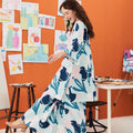 The Arte Women Long Kurung Top Monet Print - Umbi
