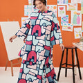 The Arte Women Long Kurung Top Picasso Print - Umbi