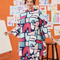 The Arte Women Long Kurung Top Picasso Print - Umbi