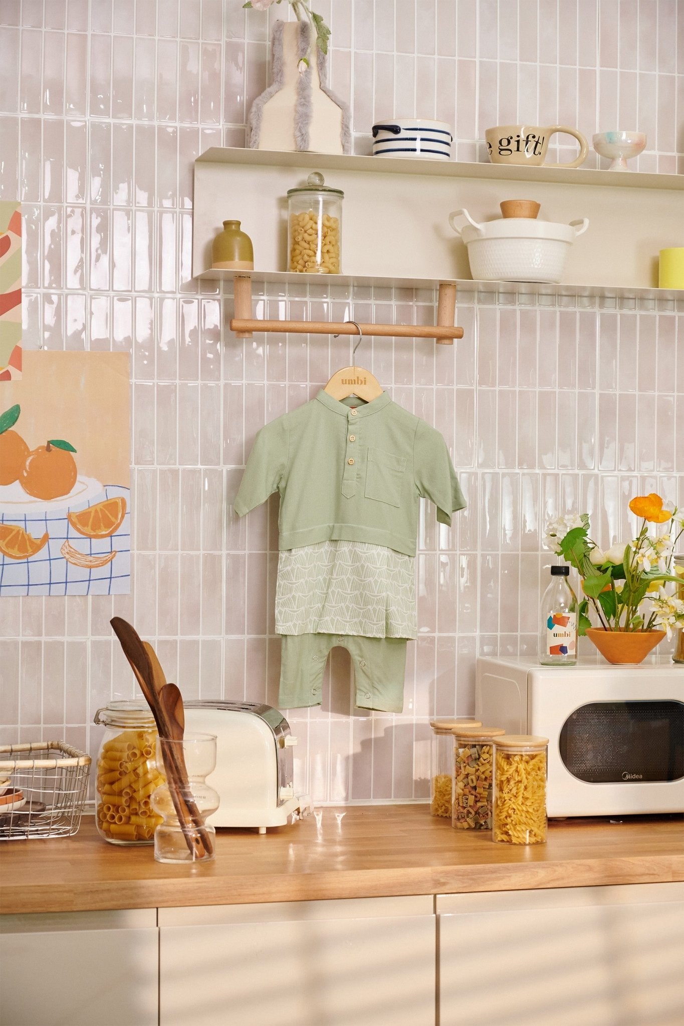 The Breakfast Club Baby Baju Melayu 3 - in - 1 Mint Green - Umbi