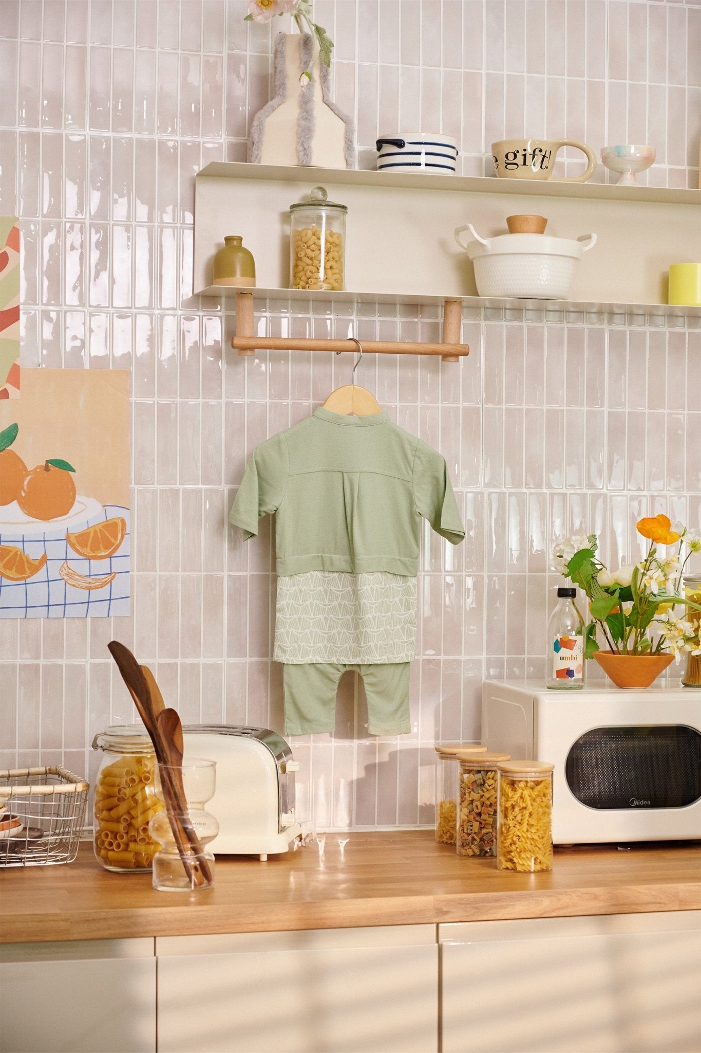 The Breakfast Club Baby Baju Melayu 3 - in - 1 Mint Green - Umbi
