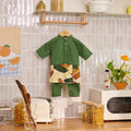 front jumpsuit pine green baby baju melayu inspired with sampin hang in kitchen lookbook picture