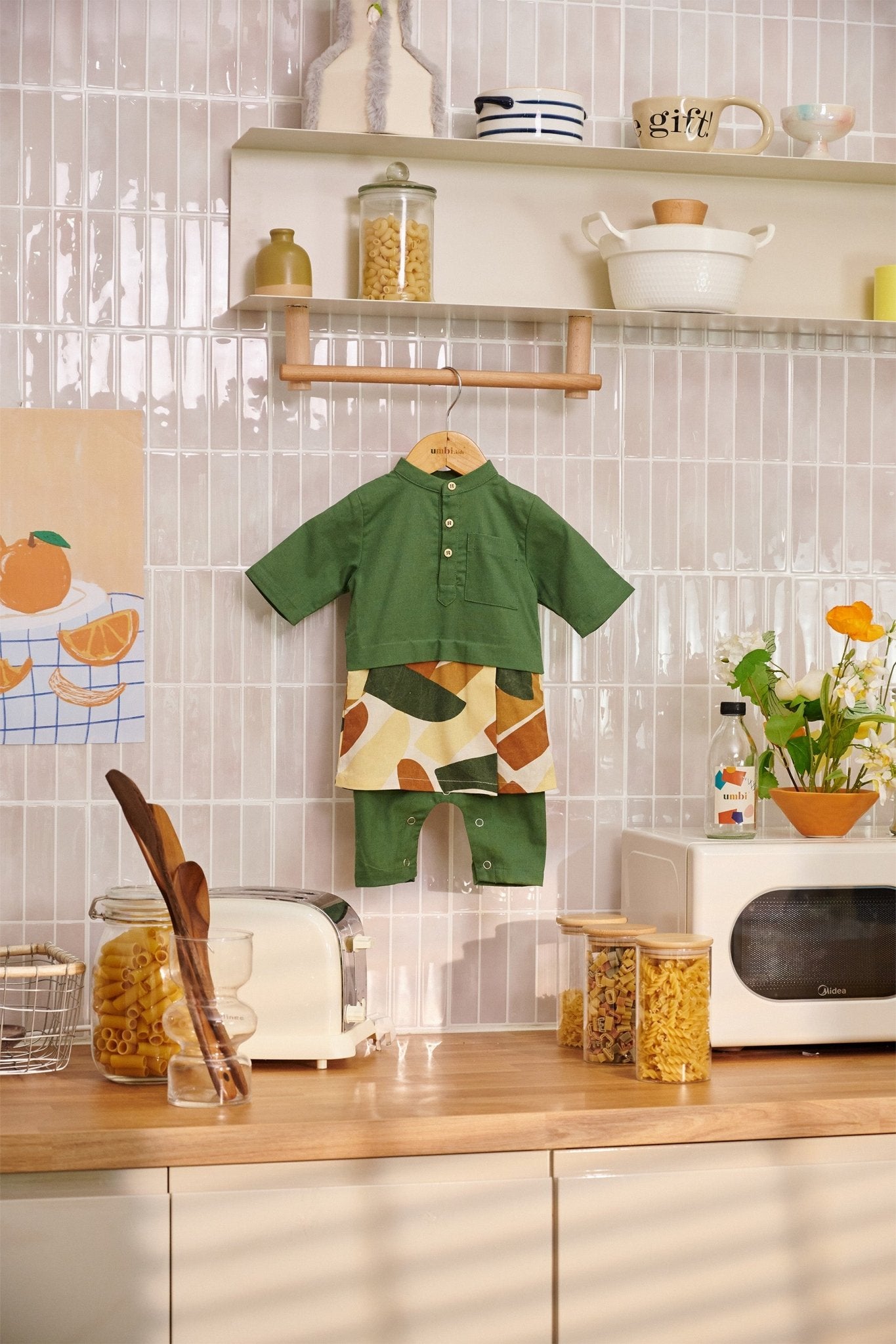 The Breakfast Club Baby Baju Melayu 3 - in - 1 Pine Green - Umbi