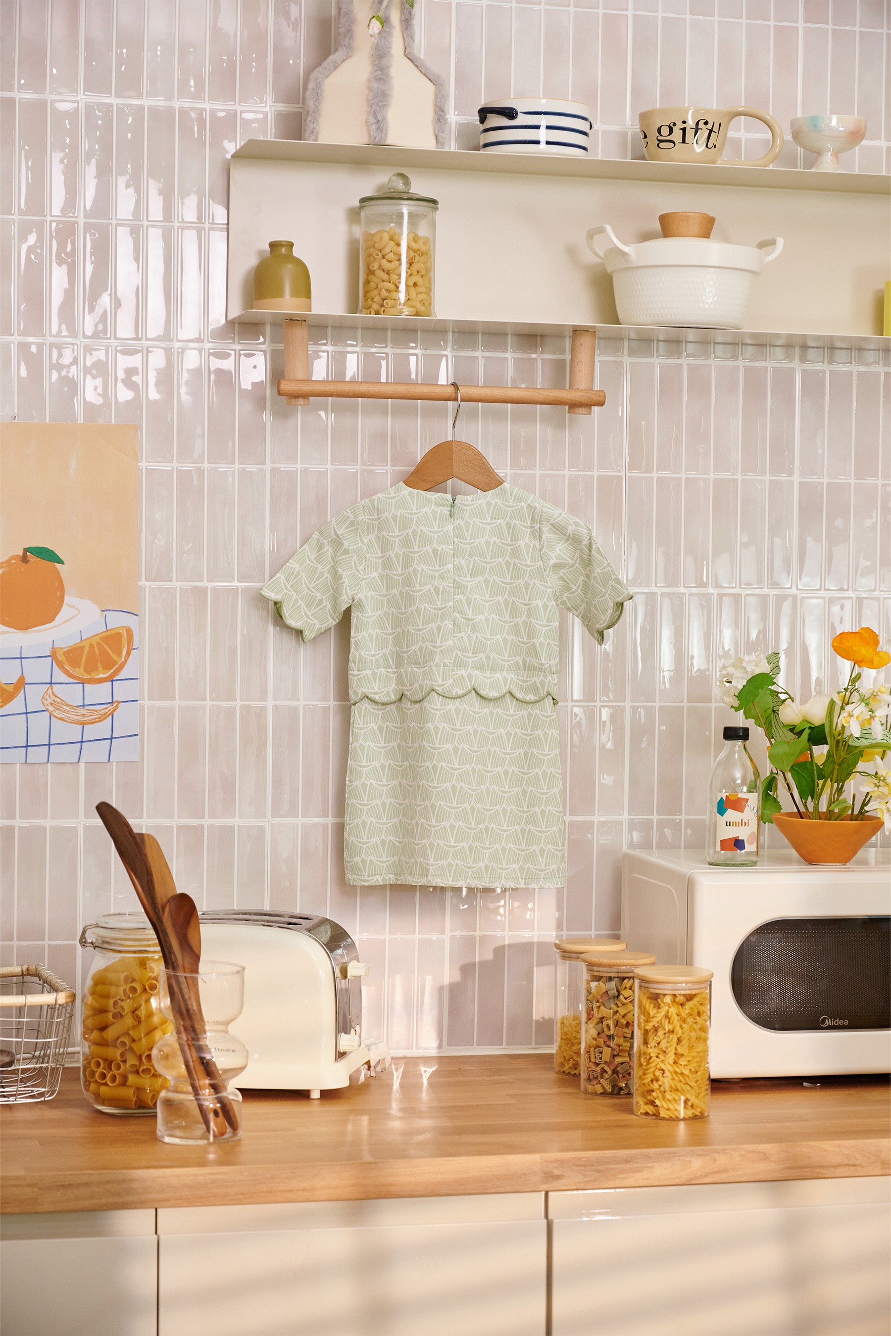 back dress pandan print baby baju kurung inspired design hang in kitchen lookbook picture