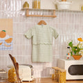 The Breakfast Club Baby Kurung Dress with Scallop Embroidery Pandan Print - Umbi