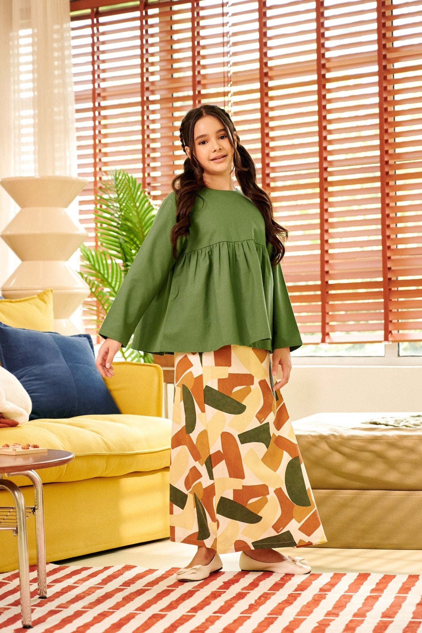 The Breakfast Club Girl Classic Skirt Nasi Lemak Print (Retro Effect) - Umbi