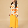 The Breakfast Club Girl Kurung Top with Scallop Embroidery Marmalade Print - Umbi