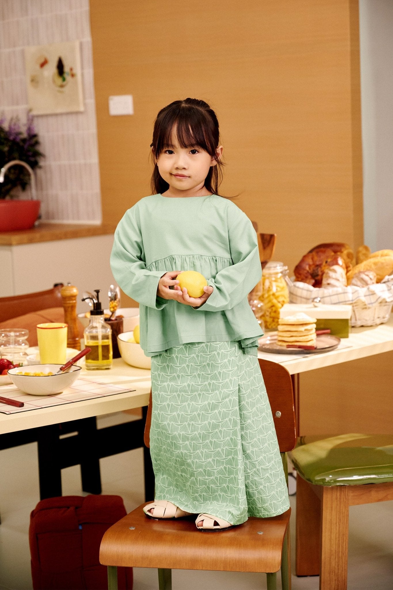The Breakfast Club Girl Ruffles Top Mint Green - Umbi