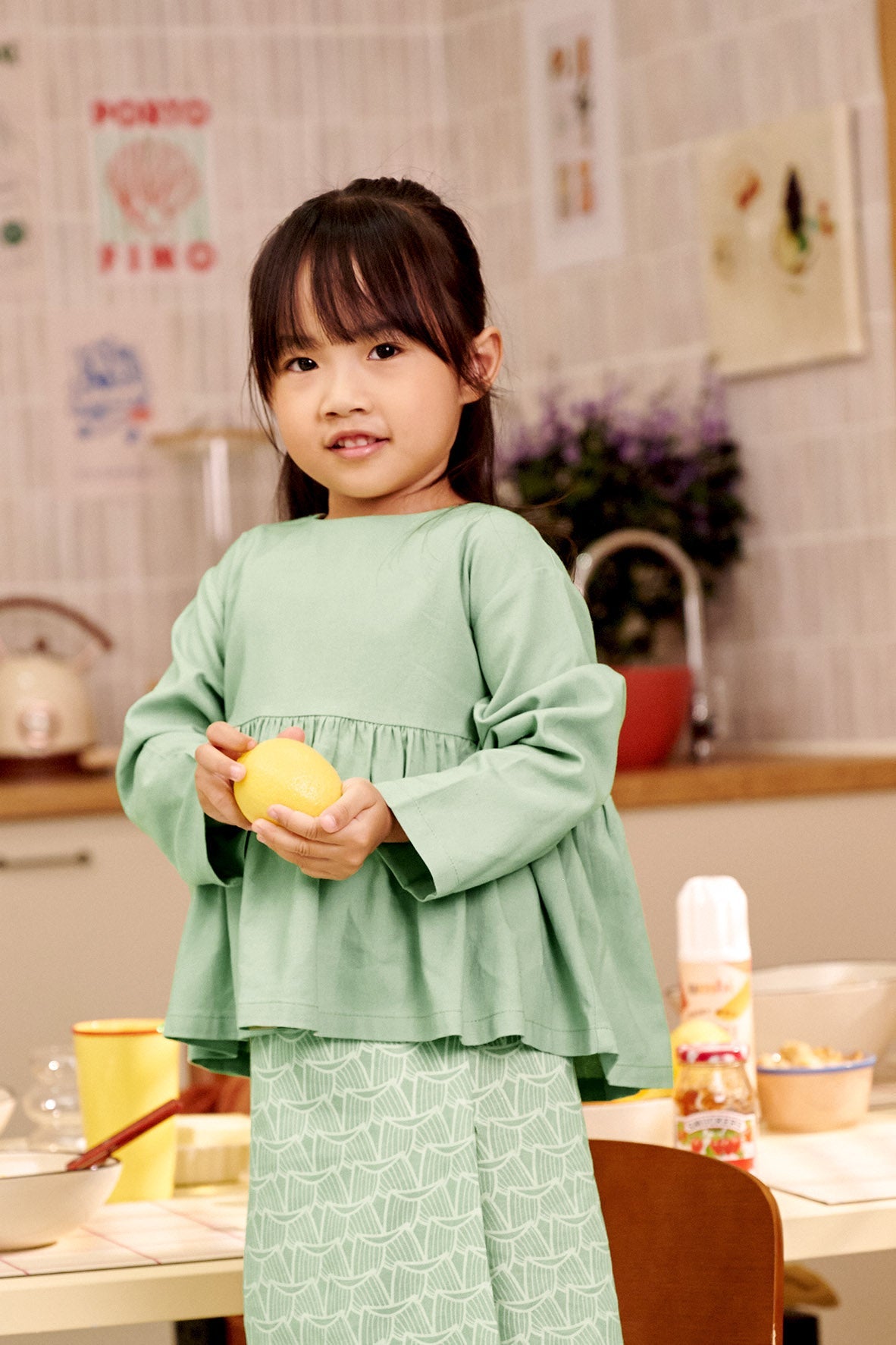 The Breakfast Club Girl Ruffles Top Mint Green - Umbi