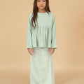 The Breakfast Club Girl Ruffles Top Mint Green - Umbi