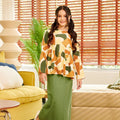 The Breakfast Club Girl Ruffles Top Nasi Lemak Print (Retro Effect) - Umbi
