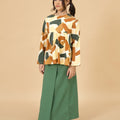 The Breakfast Club Girl Ruffles Top Nasi Lemak Print (Retro Effect) - Umbi