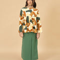 The Breakfast Club Girl Ruffles Top Nasi Lemak Print (Retro Effect) - Umbi