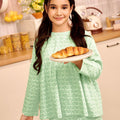 The Breakfast Club Girl Ruffles Top Pandan Print - Umbi