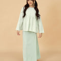 The Breakfast Club Girl Ruffles Top Pandan Print - Umbi