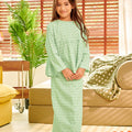 The Breakfast Club Girl Ruffles Top Pandan Print - Umbi