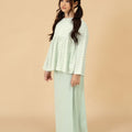 The Breakfast Club Girl Ruffles Top Pandan Print - Umbi