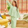 The Breakfast Club Girl Ruffles Top Pandan Print - Umbi