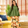 The Breakfast Club Girl Ruffles Top Pine Green - Umbi