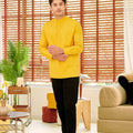 The Breakfast Club Men Collar Kurta Mustard - Umbi