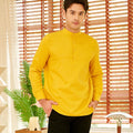 The Breakfast Club Men Collar Kurta Mustard - Umbi