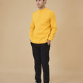 The Breakfast Club Men Collar Kurta Mustard - Umbi