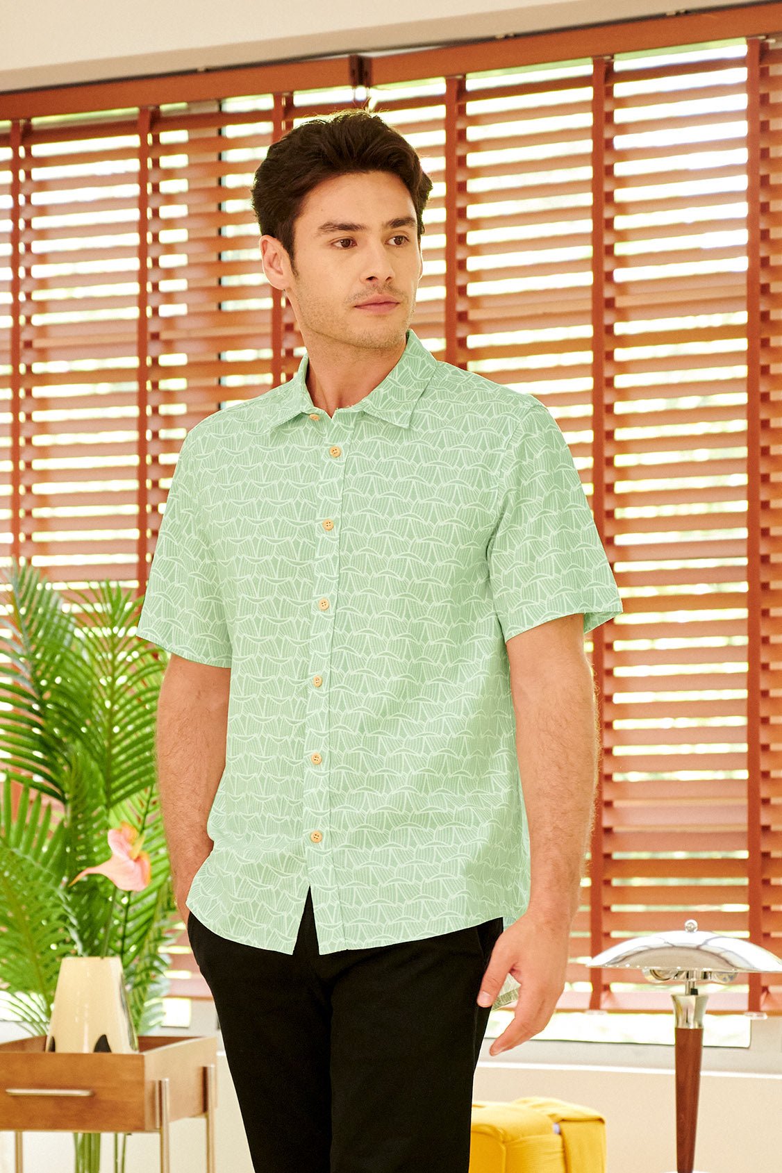 The Breakfast Club Men Holiday Shirt Pandan Print - Umbi