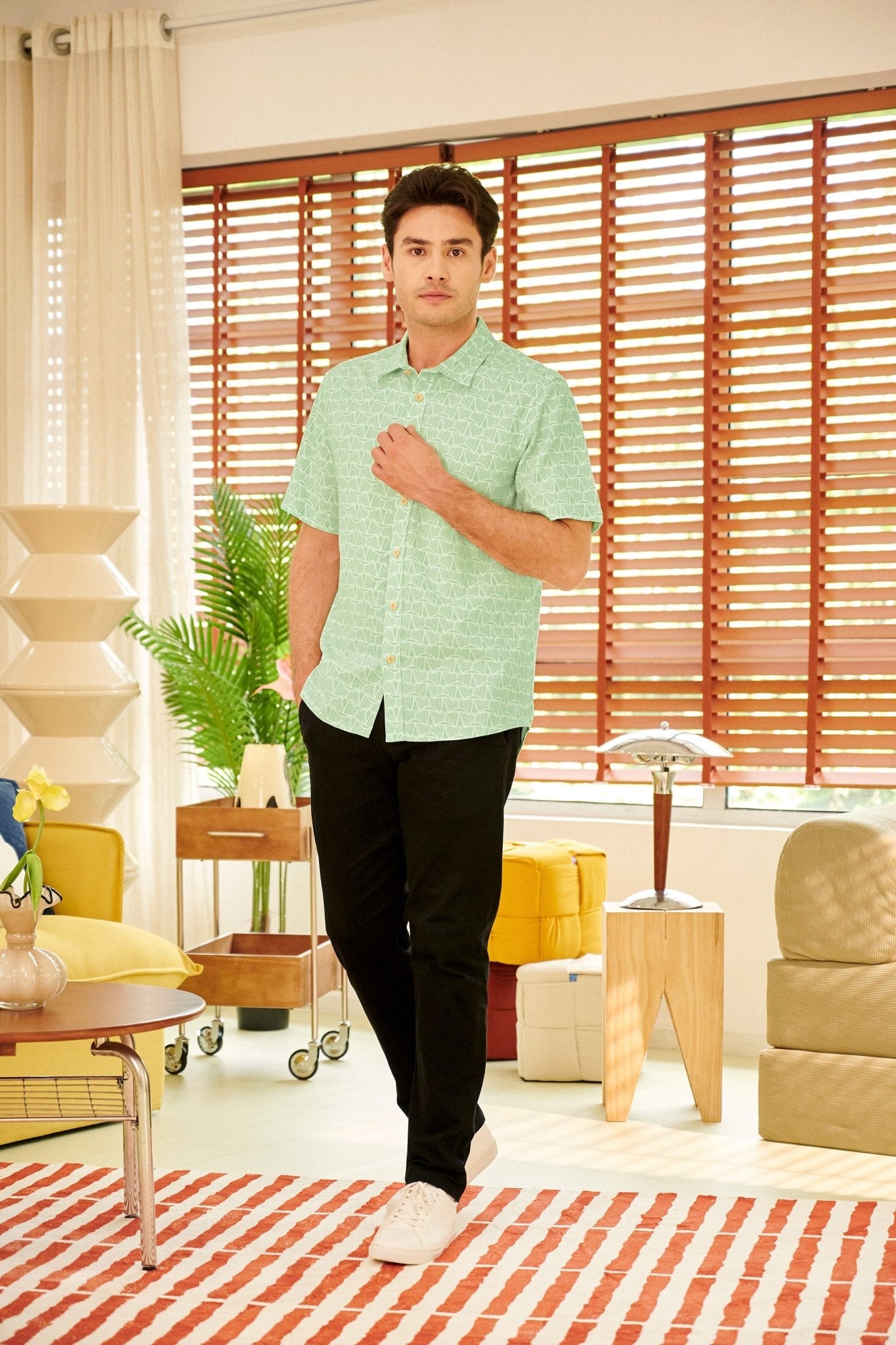 The Breakfast Club Men Holiday Shirt Pandan Print - Umbi