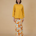 The Breakfast Club Women Classic Skirt with Scallop Embroidery Marmalade Print - Umbi