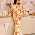 The Breakfast Club Women Kurung Top with Scallop Embroidery Marmalade Print - Umbi