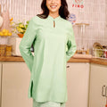 The Breakfast Club Women Mandarin Collar Kurung Top Mint Green - Umbi