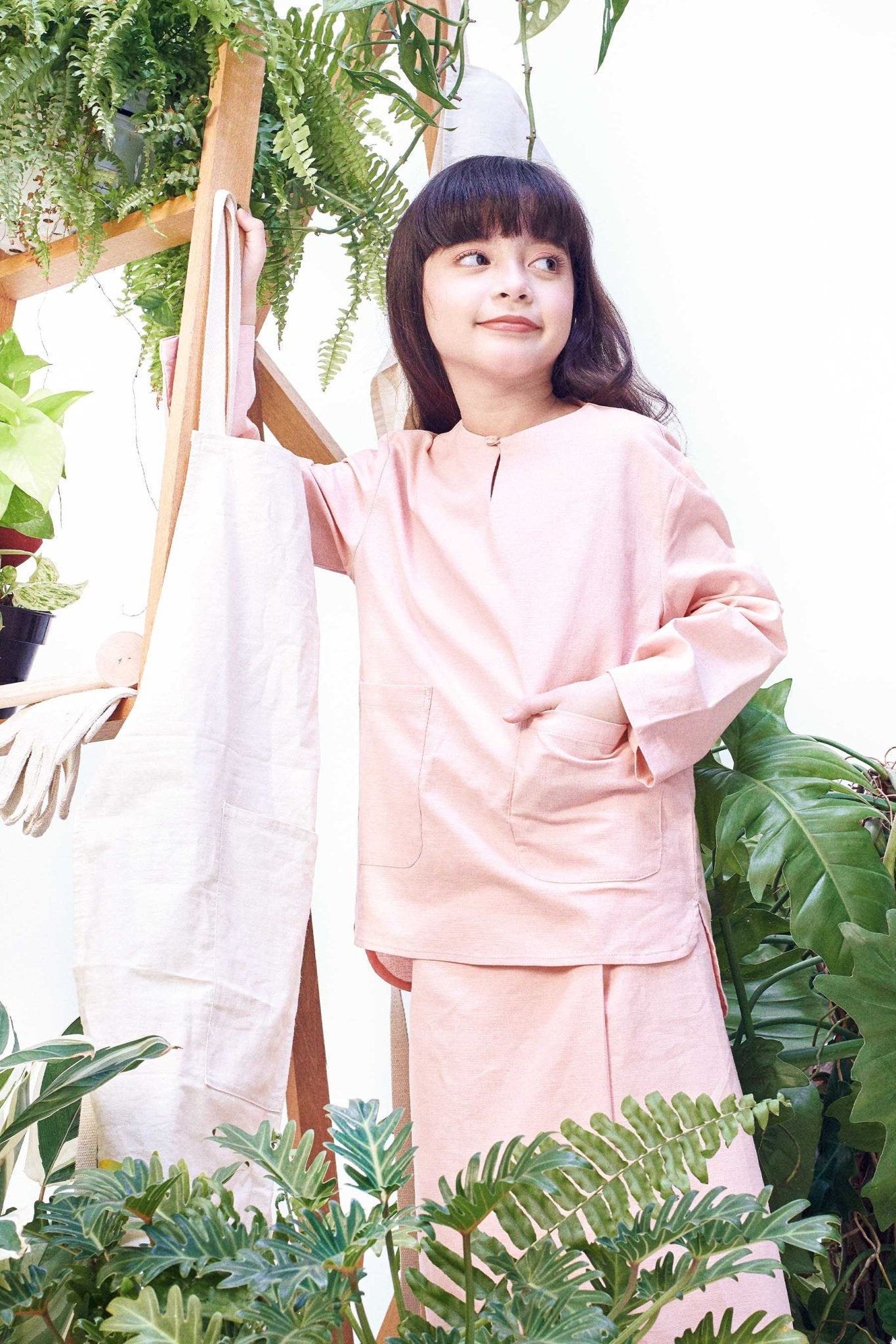 The Bumi Classic Kurung Top Dusty Pink - Umbi