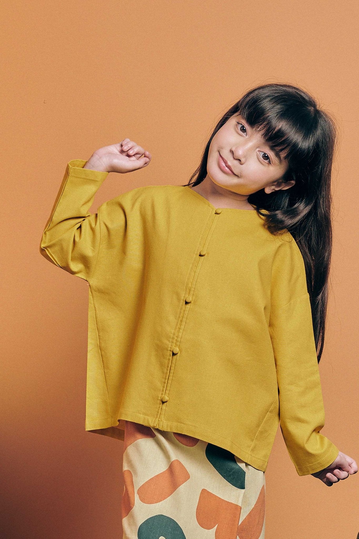 The Cahya Button Blouse Mustard - Umbi