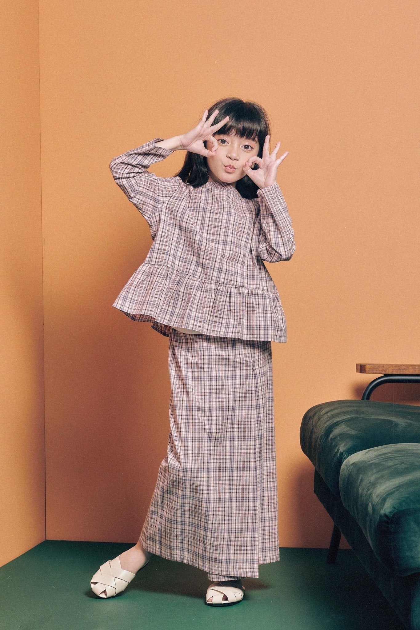 The Cahya Classic Skirt Checked Print - Umbi