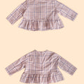 The Cahya Ruffle Blouse Checked Print - Umbi