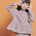 The Cahya Ruffle Blouse Checked Print - Umbi
